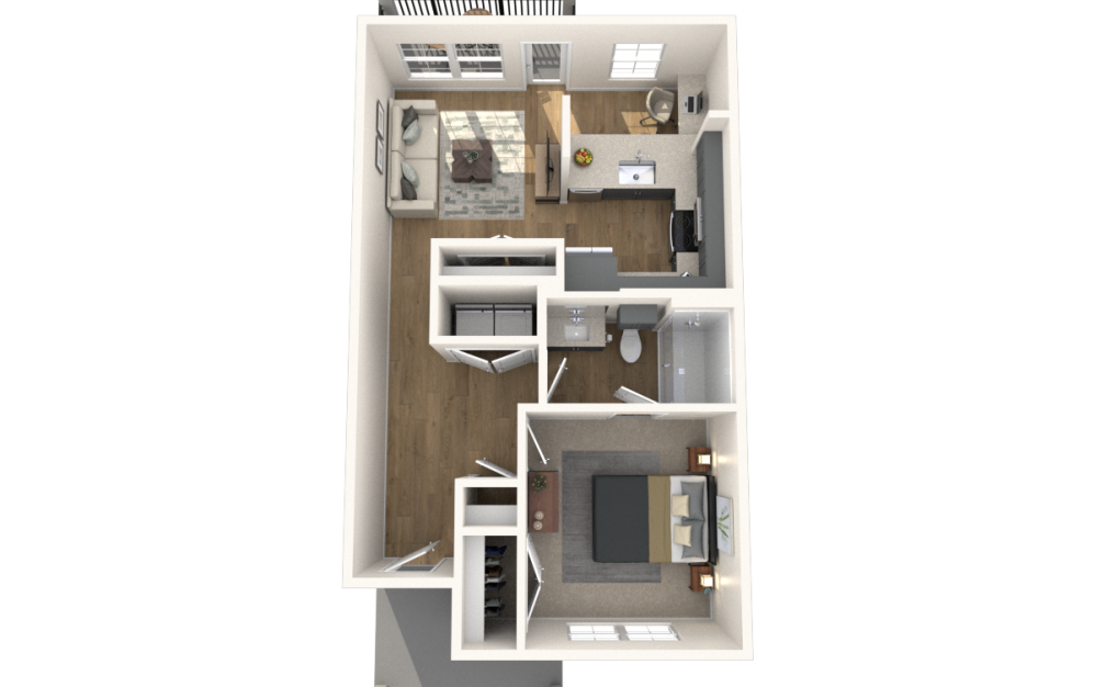 A1 - 1 bedroom floor plan layout with 1 bathroom and 675 square feet A1 - 1 bedroom floor plan layout with 1 bathroom and 675 square feet