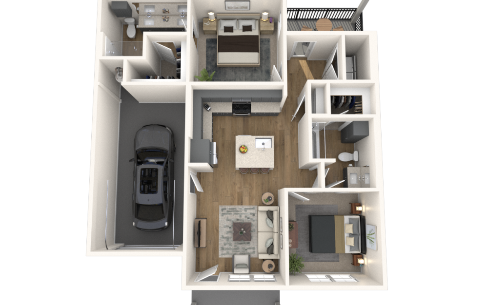 B1 - 2 bedroom floor plan layout with 2 bathrooms and 945 square feet B1 - 2 bedroom floor plan layout with 2 bathrooms and 945 square feet