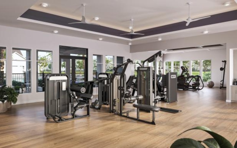 a gym with exercise equipment
